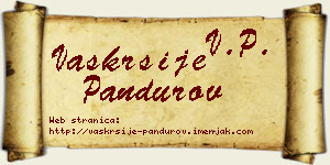 Vaskrsije Pandurov vizit kartica